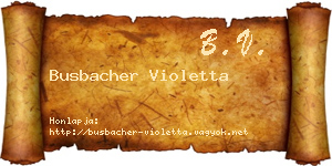 Busbacher Violetta névjegykártya